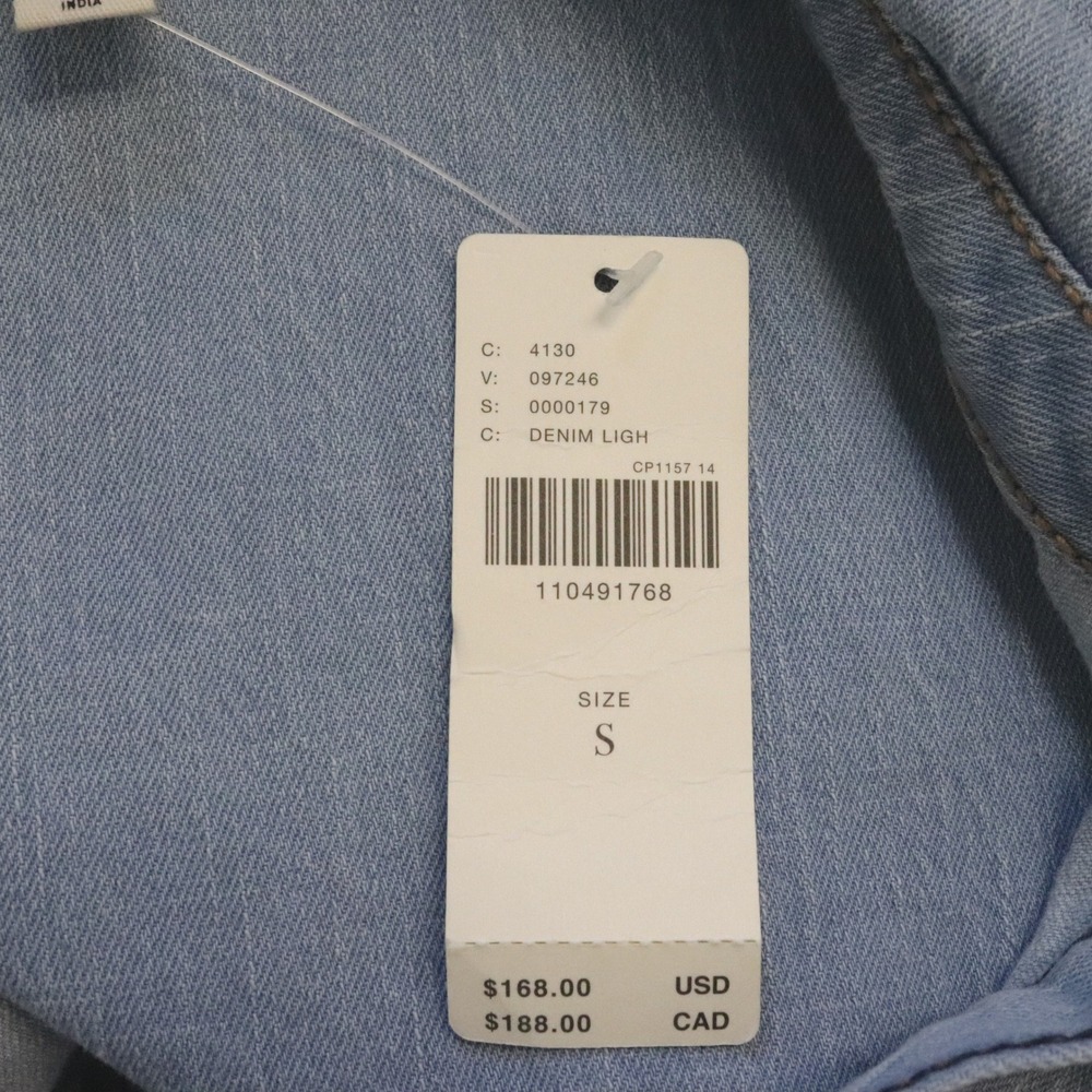 NWT Anthropologie Pilcro Greer Denim Midi Shirtdress Small Light Wash Blue Dress - Picture 10 of 12